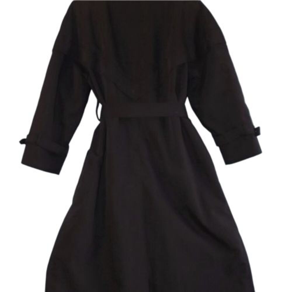London Fog Women's Vintage Black Trench Coat Size 8 Petite READ DESC‎ - Picture 3 of 8